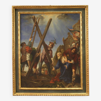 Great 19th century religious painting, the martyrdom of Saint Andrew