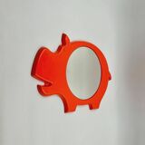 Space Age Wall Mirror with Hippo Shape Poss Denmark, 1960/70s