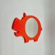 Space Age Wall Mirror with Hippo Shape Poss Denmark, 1960/70s