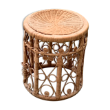 Side table in wicker rattan