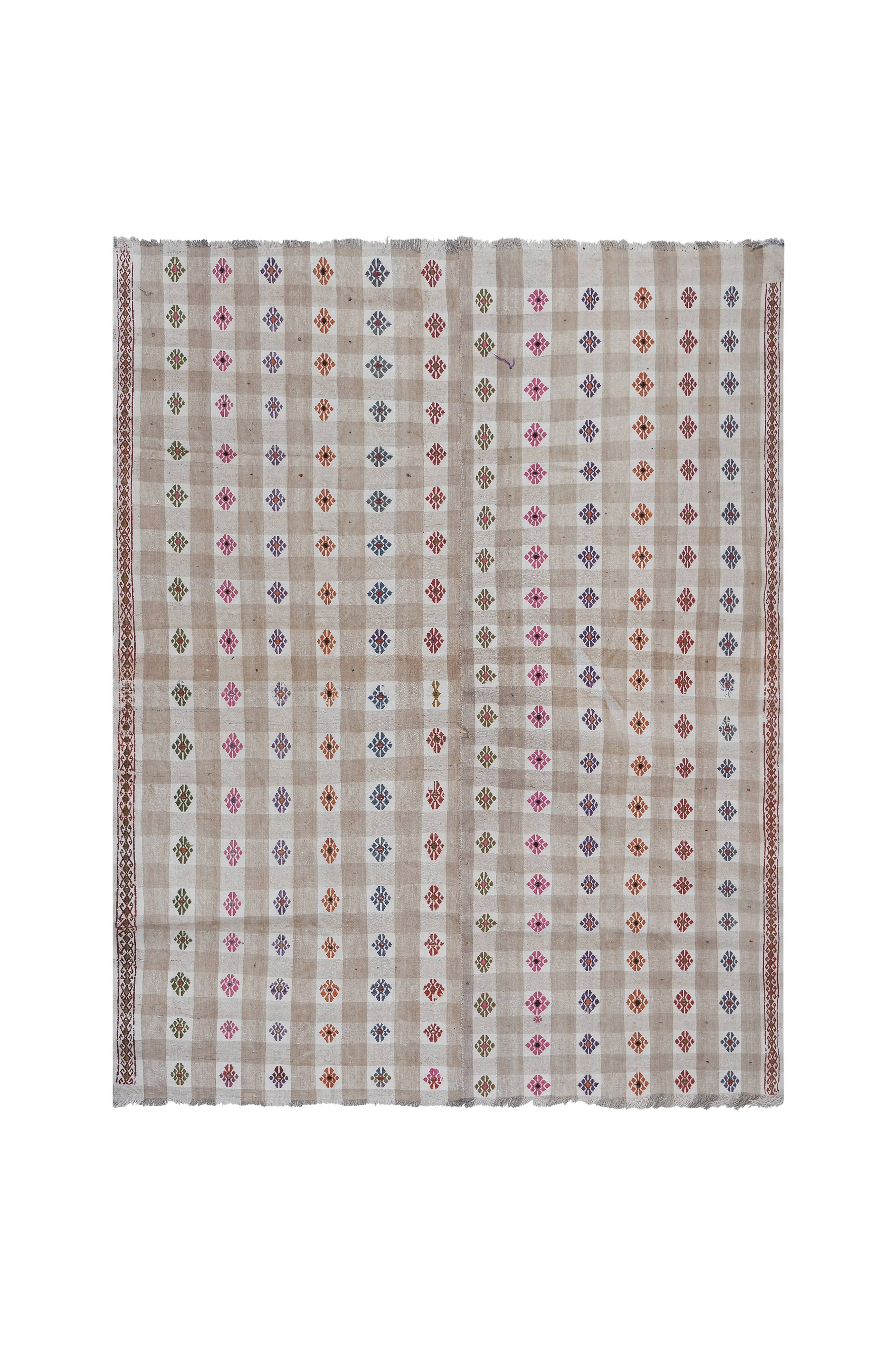 Vintage Turkish Oushak Rug Handwoven 183x250 cm