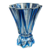 Grand vase cristal bleu
