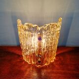 Amber glass wall lamp, design by Carl Fagerlund, Orrefors, 1960.