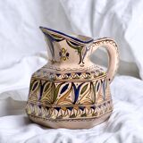Antique hexagonal carafe in ceramic art from Fes