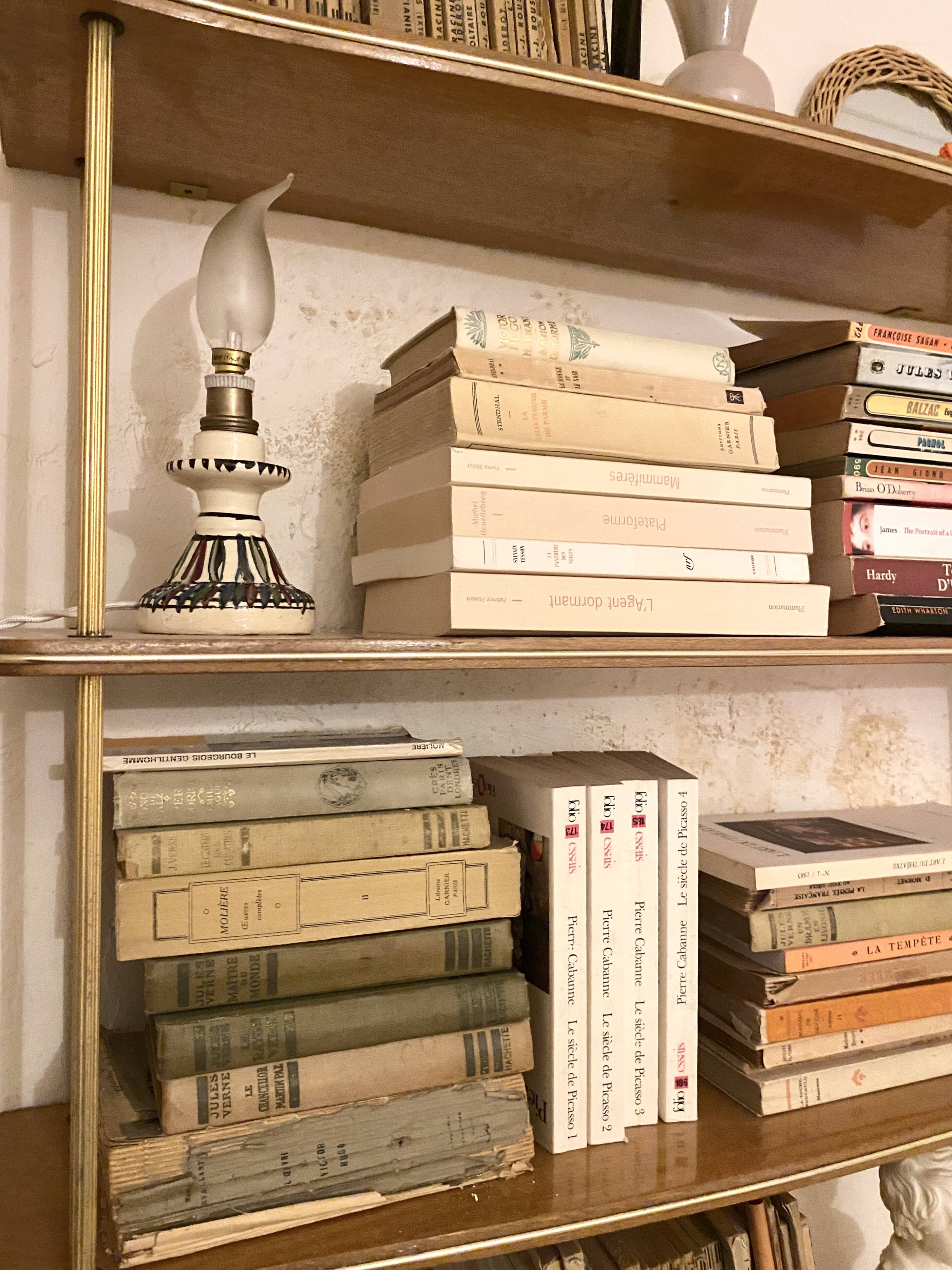 Mini ceramic lamp, braided fabric cable