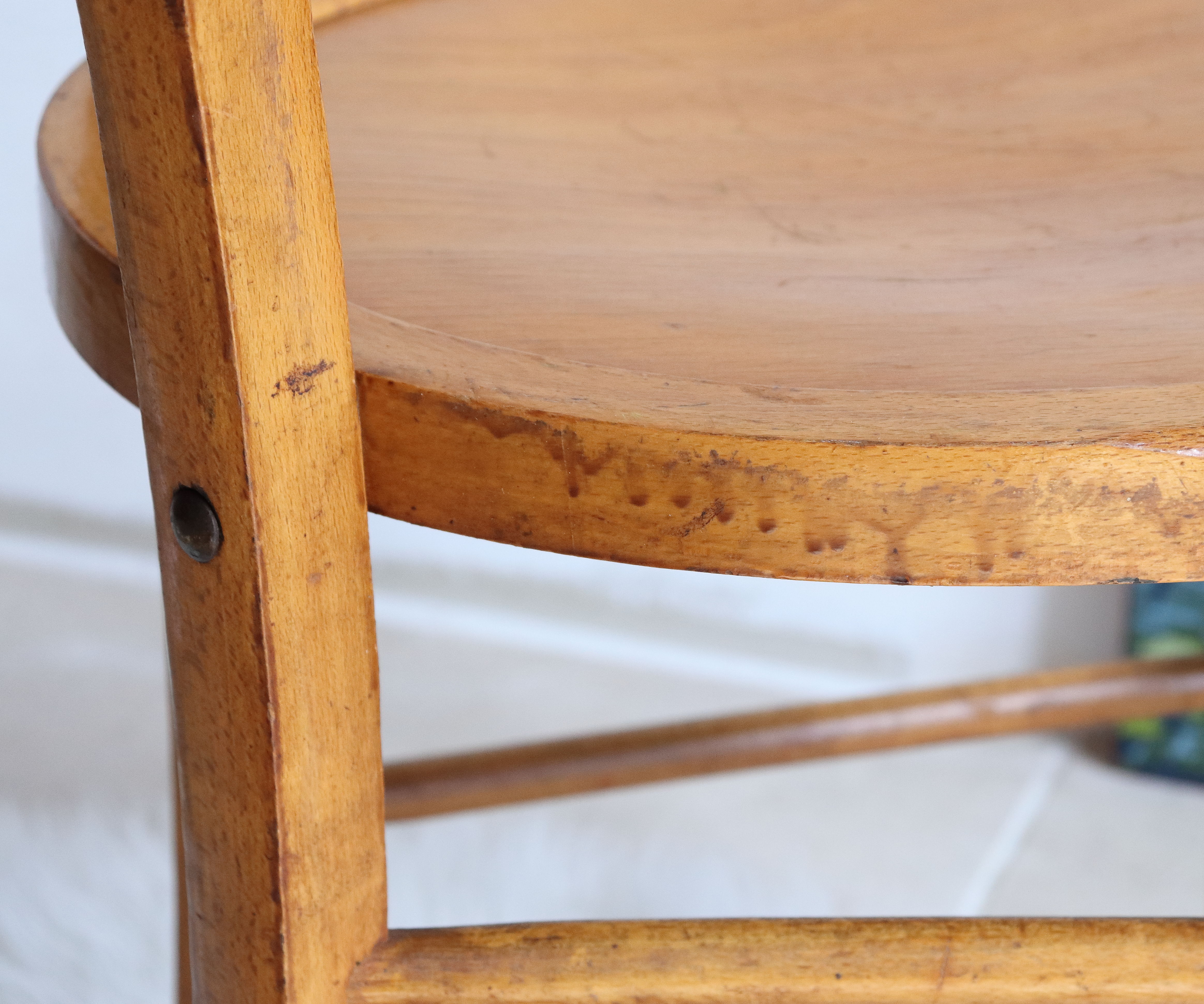 Bistro chair of the 50s in patinated wood