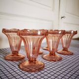 Set of 6 Rosaline ice cream cups – Luminarc – 1970s