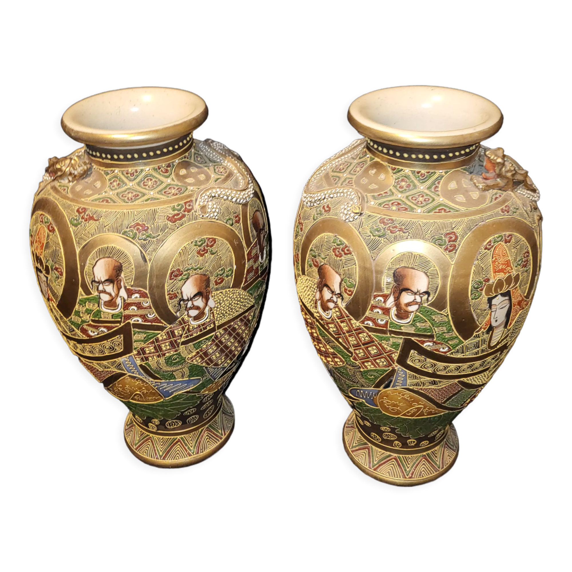 Paire de vases satsuma Japon circuit 1930