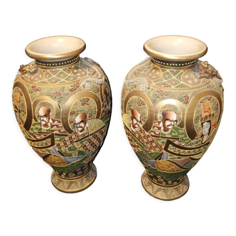 Pair of vase satsuma Japan circuit 1930