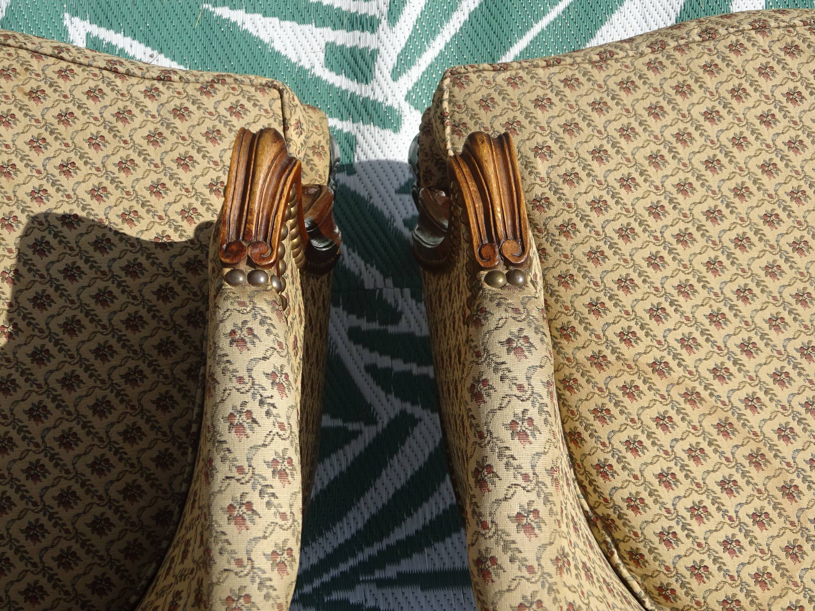 Bergère armchairs, 1950s, set of 2