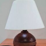 Wooden and rope ball lamp