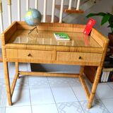 Rattan and wood desk from the 60s/70s.