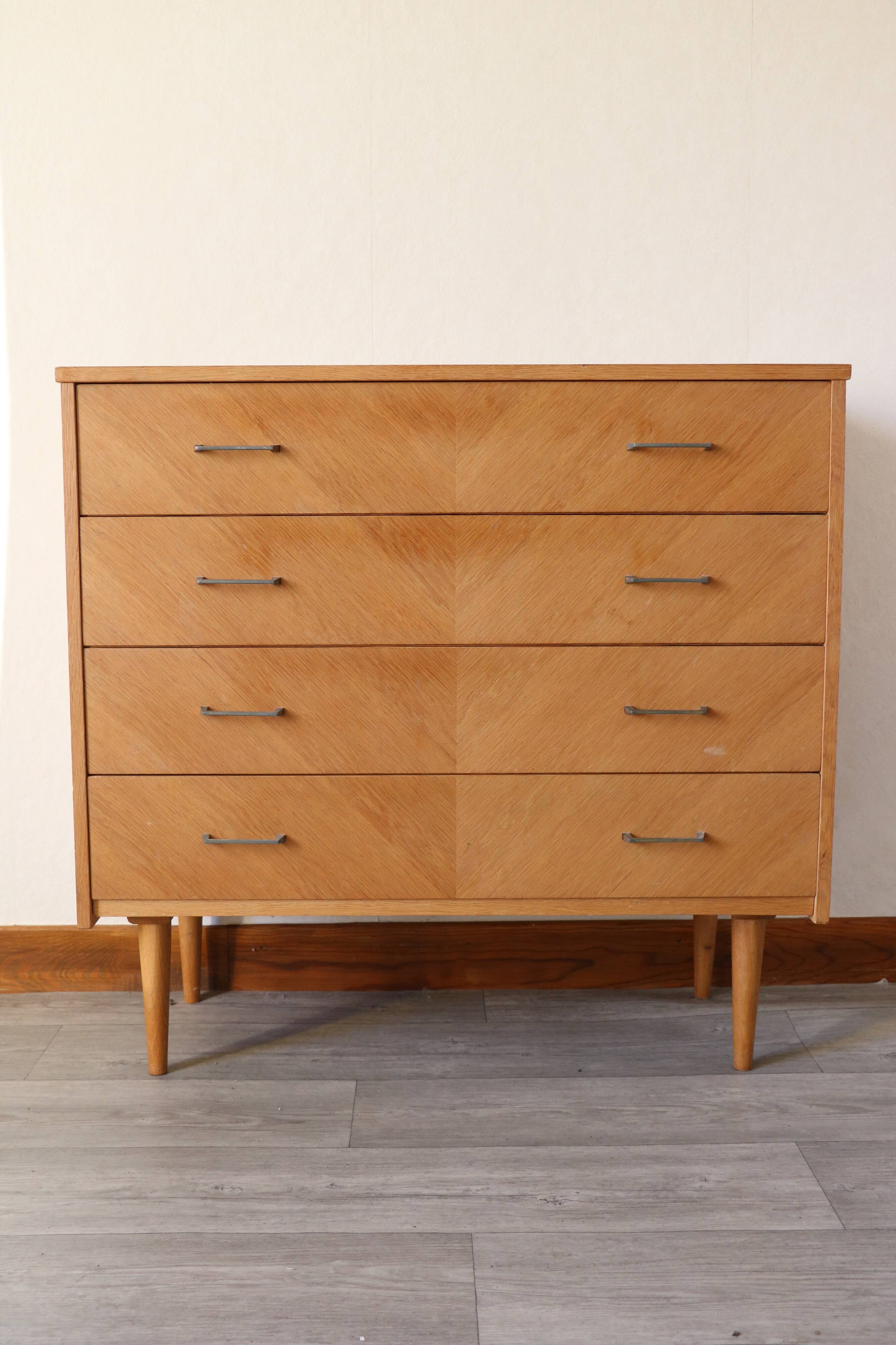 Vintage chest of drawers with compass feet