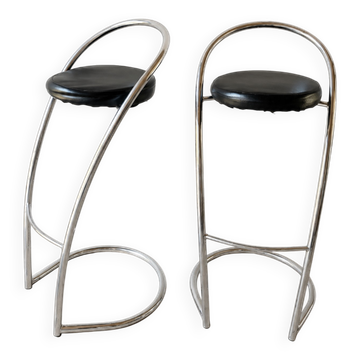 Pair of "Arc" bar stools by Effezeta – Italian Design, Years