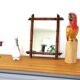 Petit miroir en bambou ancien