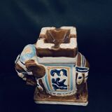 Indian decorative ceramic elephant ashtray 16cm old vintage India