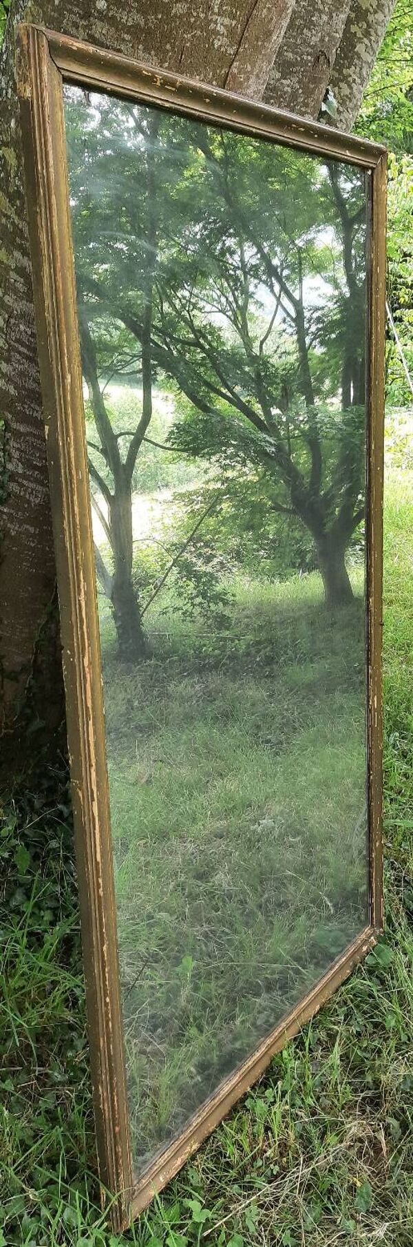 Miroir ancien au mercure. (Miroir cheminée)