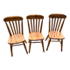 Set of 3 vintage chalet-style chairs.