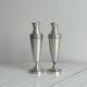 Pair of silver-plated flower vases