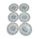 Set of 6 antique flat plates Rotterdam blue windmill design.