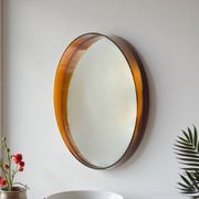 Miroir mural Space Age ambre français années 70