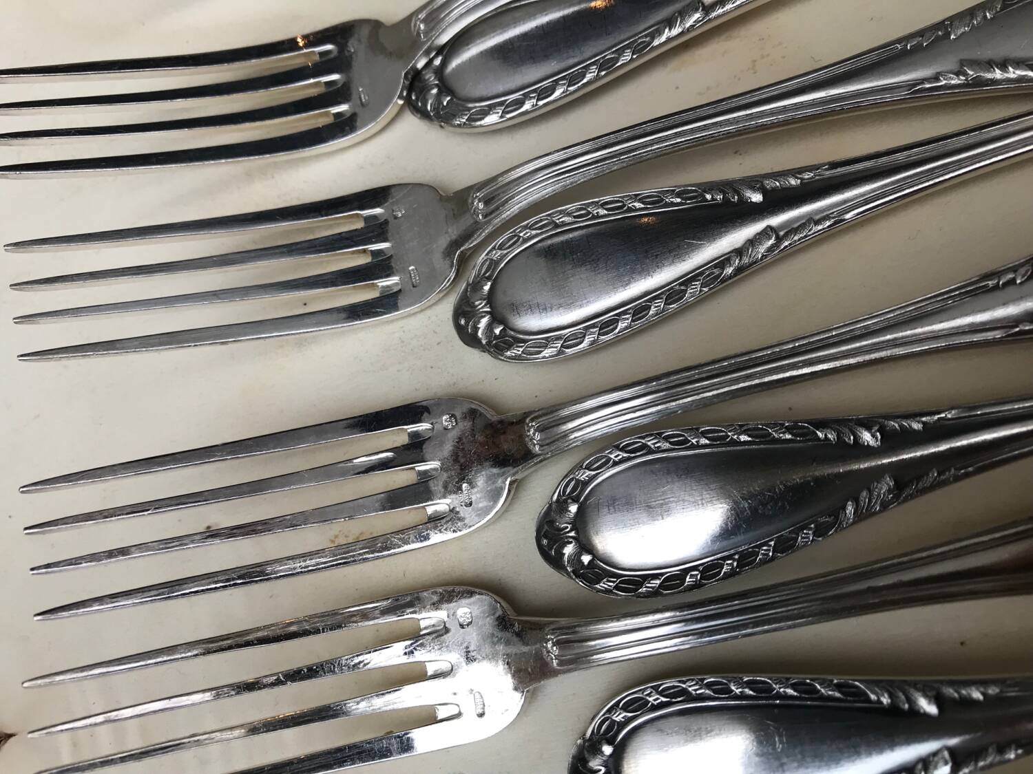 12 cheese or dessert forks - silver plated - Ravinet d'Enfert