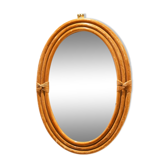 Miroir rotin ovale