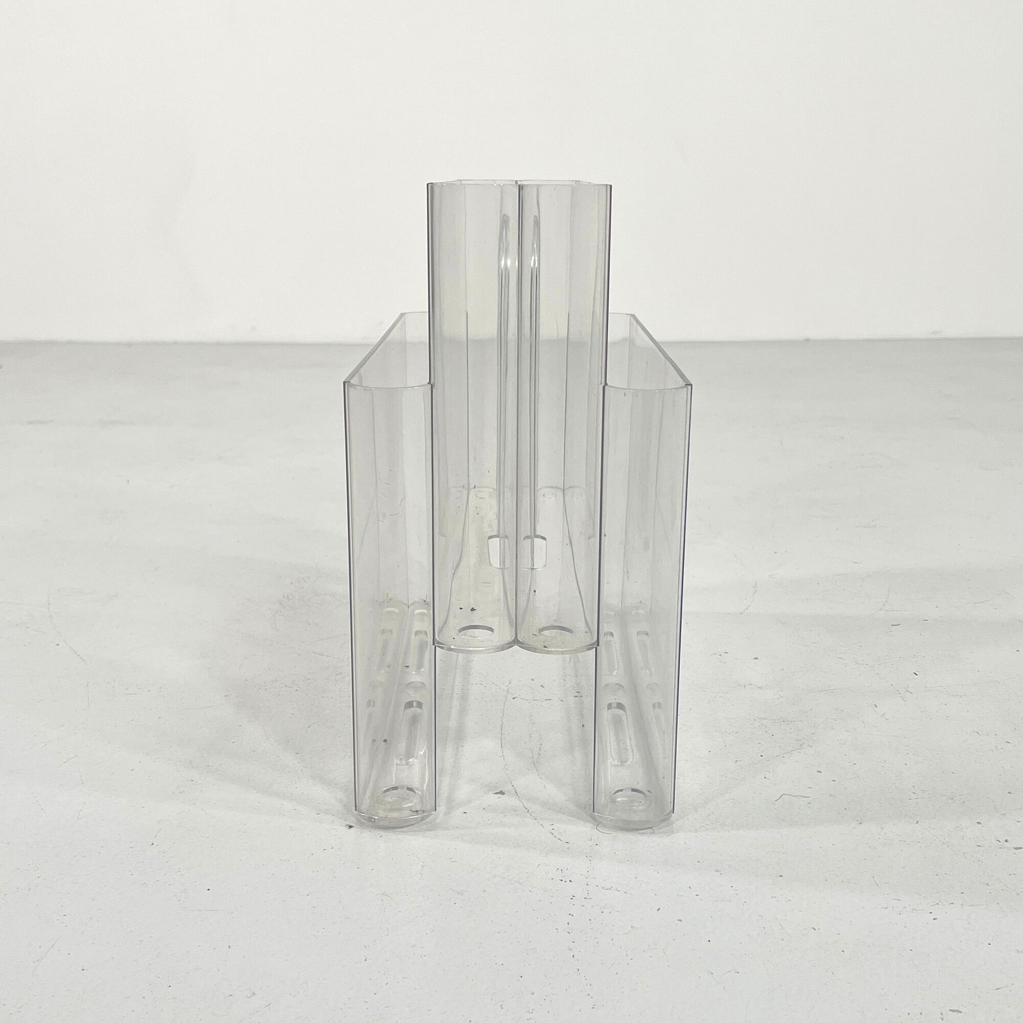 Transparent magazine holder by Giotto Stoppino for Kartell, 1970