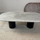 Coffee table marble gray steel foot