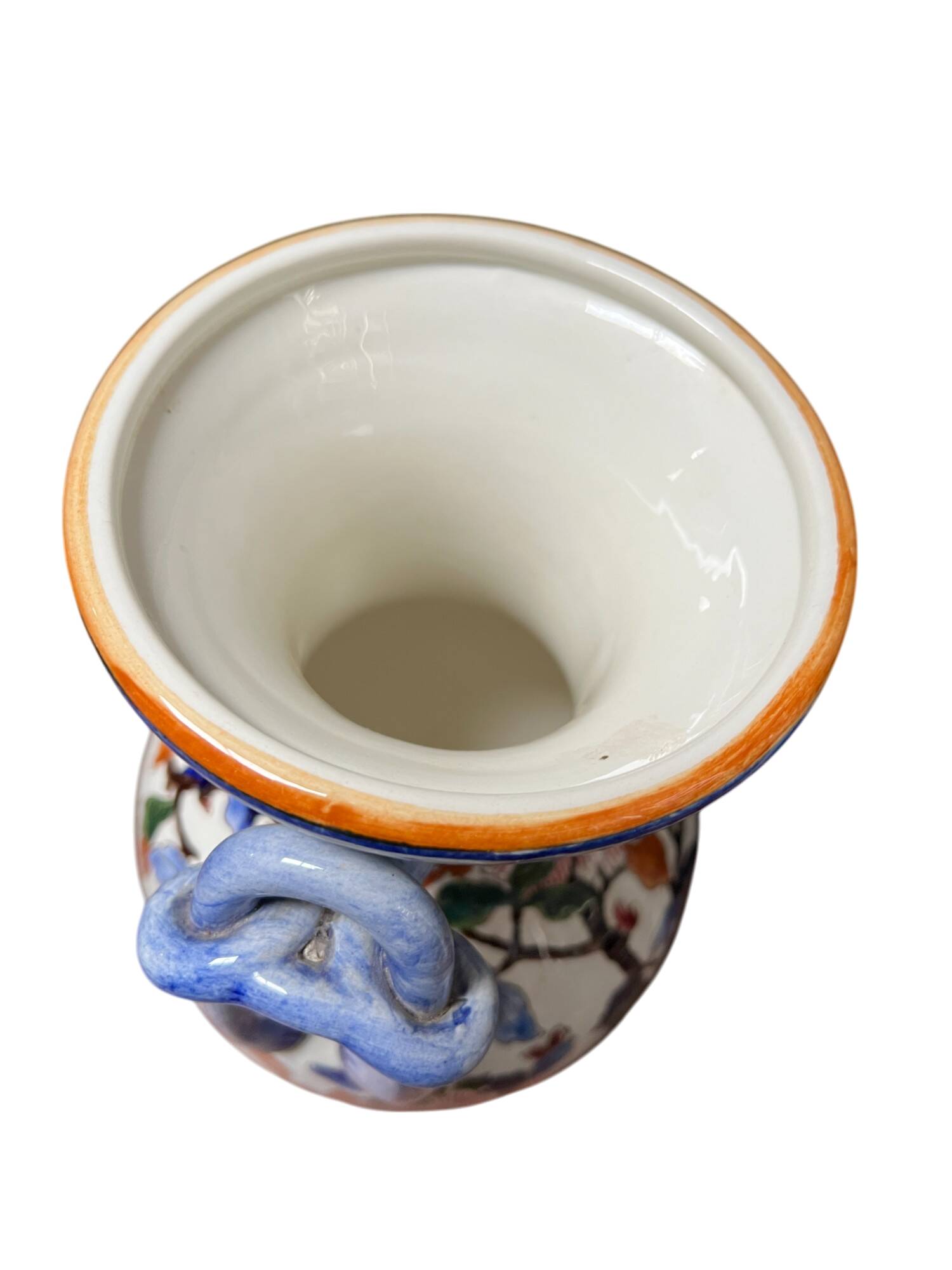 Vase en Gien, décor pivoine