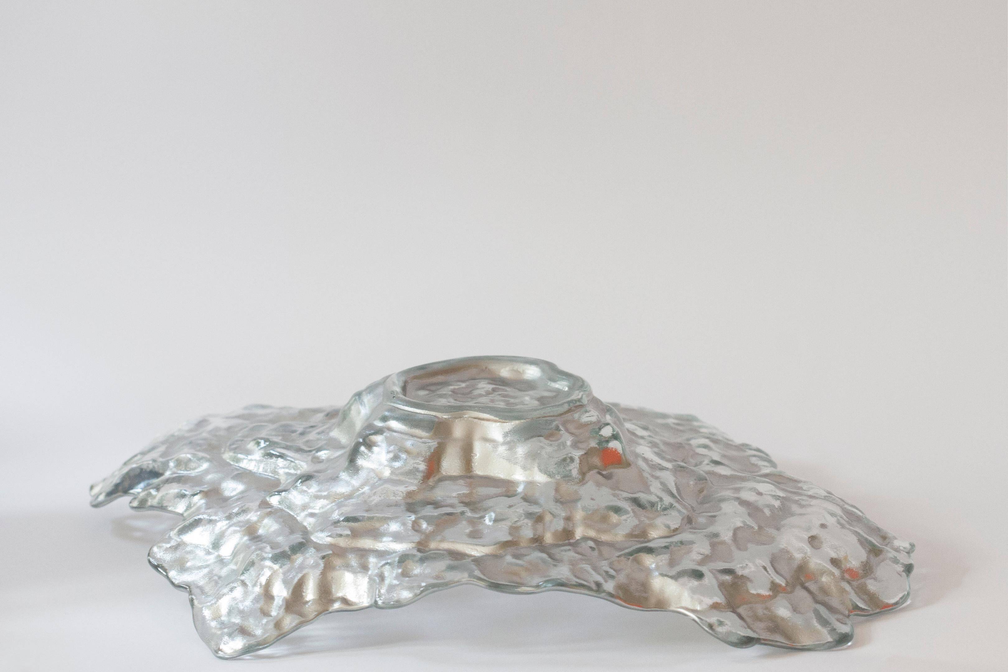 Silver crystal bowl mid-century, Italy, 1970s