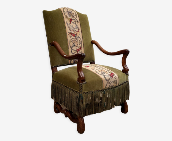 Fauteuil en noyer d'epoque Louis XIII XVIIeme siecle