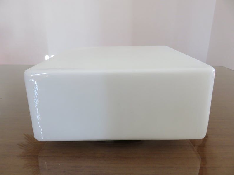 Square ceiling in 1960s white opaline