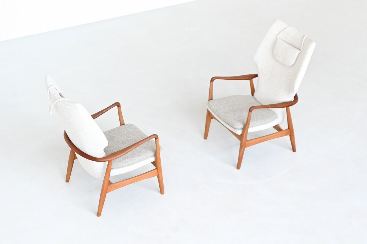 A. Madsen and H. Schubell “Kirsten” lounge chairs Bovenkamp Netherlands 1960