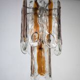 Italian Vintage Murano glass chandelier by Mazzega, model Occhio. Italy '70