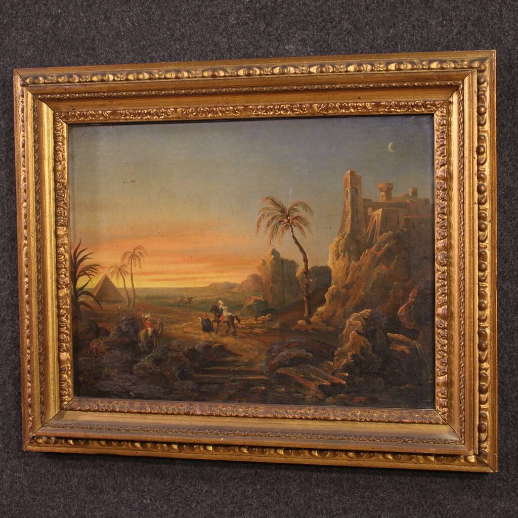 Peinture orientaliste raffinée du XIXe siècle