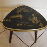 Side table, tripod, compass leg, pick shape, Japanese décor