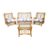 Salon rotin vintage