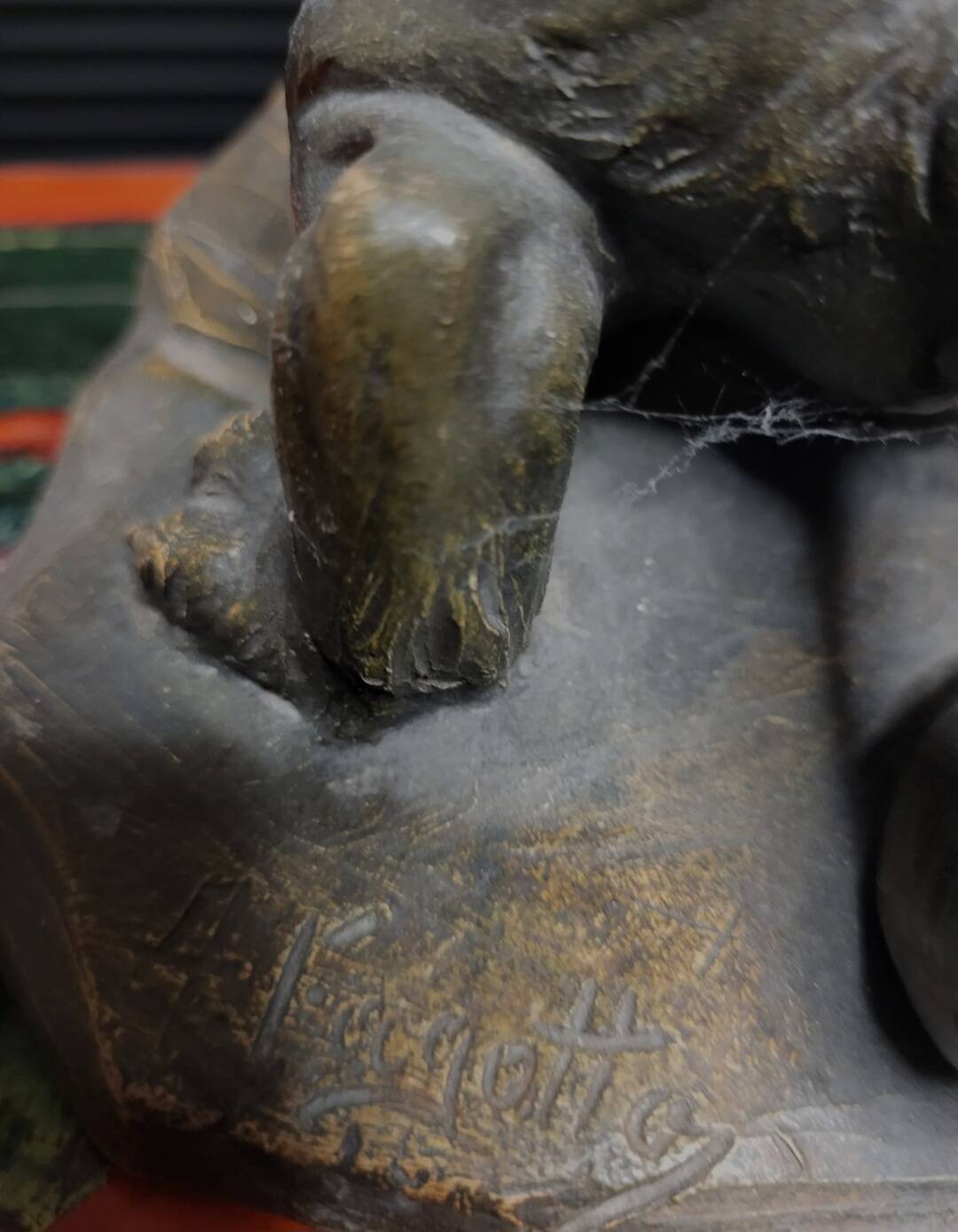 Keramieken beeld tijger, période Art déco, conçu par A. Fagotto