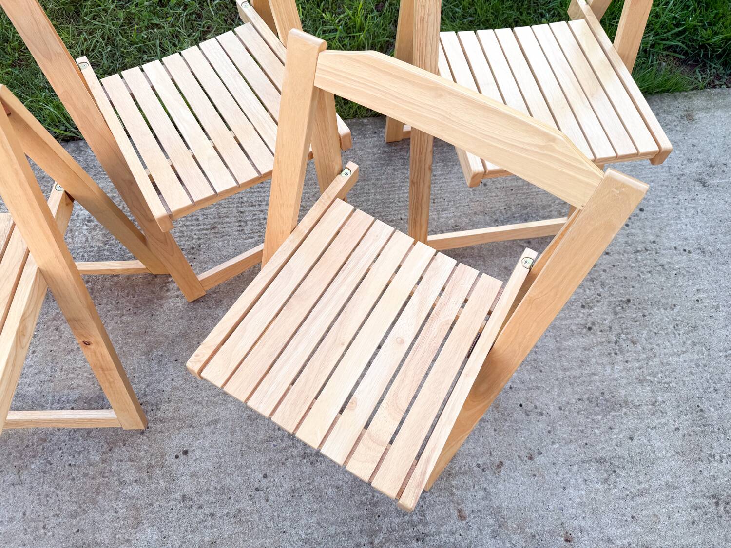 Set of 4 folding chairs by Aldo Jacober, 1970s/80s.