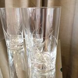 Suite de 4 verres a jus de fruits long drink en cristal taille