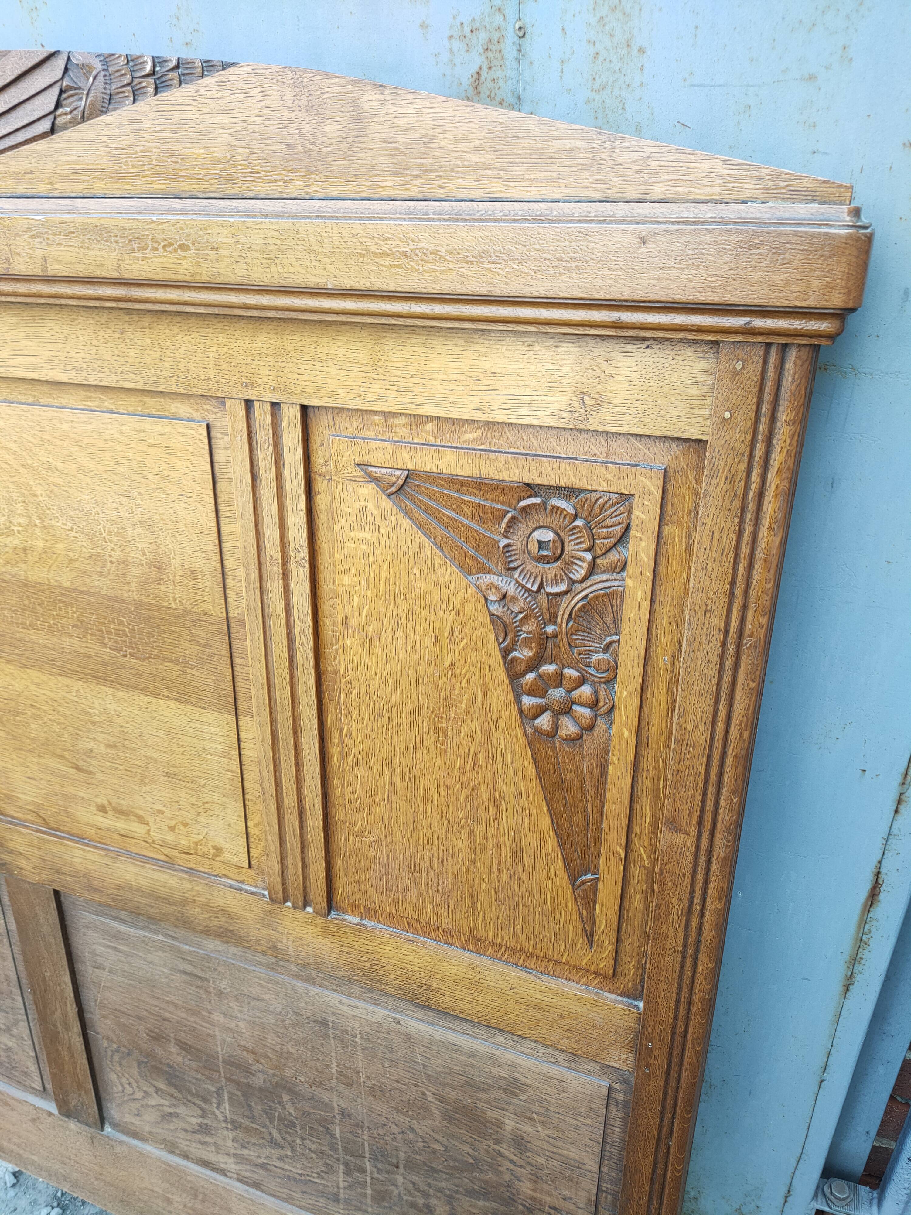 1930s oak headboard