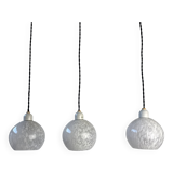 Lot 3 anciennes suspensions en verre de clichy vintage