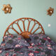 Vintage 1970s rattan and cane headboard for a double bed.