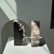 Black petrified wood bookend H17 L17 P6