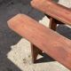 Pair of solid wood farmhouse benches 250cm for rustic farmhouse table 1950