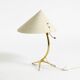 Large mid-century modern brass crow's foot table lamp by Kalmar Austria