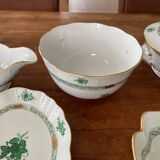 Gorgeous Herend Hungary Apponyi Chinese Bouquet Green Complete Dinner, Brea