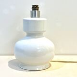 Vintage design lamp base in white ceramic with dried flower shade