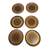 6 flat plates in Longchamp stoneware